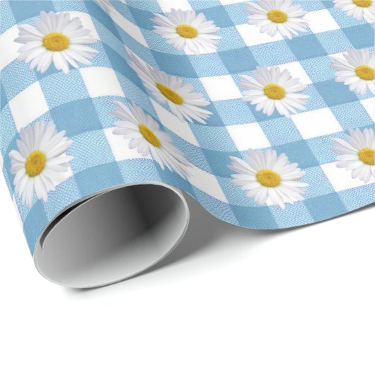 Witte dagen op Gingham Cadeaupapier (Rol Hoek)