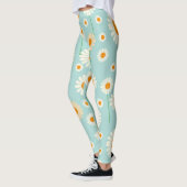 Witte dagen op lichtblauwe achtergrond leggings (Links)
