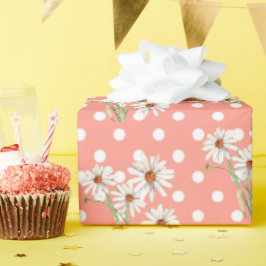 Witte dagen op poka-stippen cadeaupapier