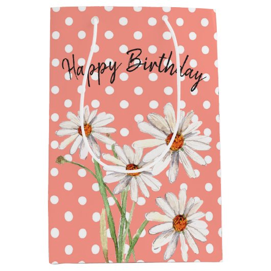 Witte dagen op poka-stippen medium cadeauzakje (Voorkant)