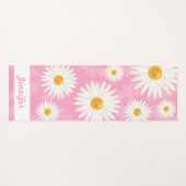 Witte dagen op roze met persoonlijke naam yogamat (Voorkant (horizontaal))
