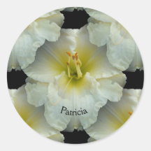 Witte Daglelie met Geel/Naadloos Tegel Patroon