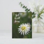 Witte Dahlia bloem wordt snel beter Briefkaart (Staand voorkant)