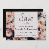 WITTE DAHLIA BLOEMELEGANT BEWAAR ONZE DATUM AANKONDIGING (Voorkant / Achterkant)