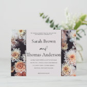 WITTE DAHLIA BLOEMIGE ELEGANTE BRUIDSBRUILOFT KAART (Staand voorkant)