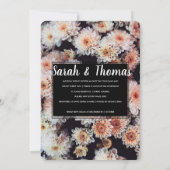 WITTE DAHLIA BLOEMIGE ELEGANTE VERLOVINGSFEEST KAART (Achterkant)