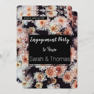 WITTE DAHLIA BLOEMIGE ELEGANTE VERLOVINGSFEEST KAART