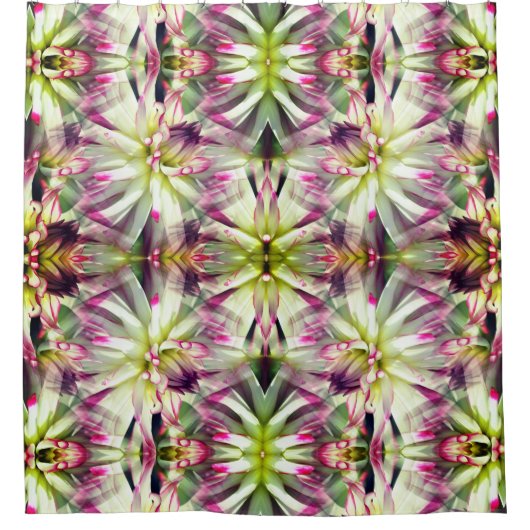 Witte Dahlia Flower Natuur Abstract Douchegordijn (Voorkant)