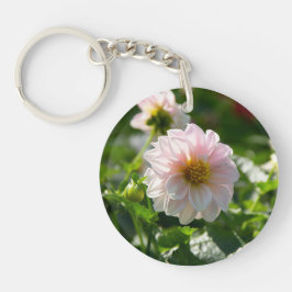 Witte dahlia in de tuin foto sleutelhanger