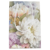 Witte Dahlia met Paarse en Blauwe Accenten Medium Cadeauzakje (Voorkant)