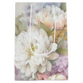 Witte Dahlia met Paarse en Blauwe Accenten Medium Cadeauzakje (Achterkant)