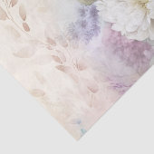 Witte Dahlia met Paarse en blauwe accenten Tissuepapier (Detail)