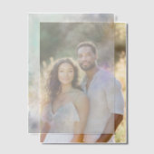 Witte Dahlia met Paarse en blauwe accenten Vellum Uitnodigingen (Offset (Koppel))