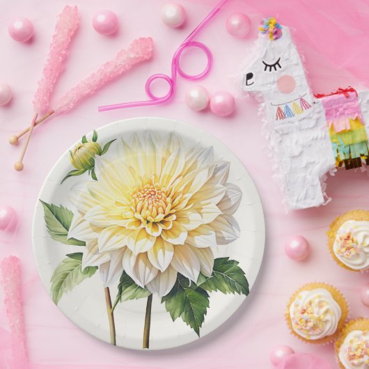 Witte dahlia papier bord (Feest)