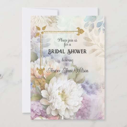 Witte dahlia’s met Paarse en blauwe accenten Kaart (Voorkant)