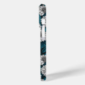 Witte Dahlia tuin/ blauwe bladeren 2 Case-Mate iPhone Case (Achterkant / Links)
