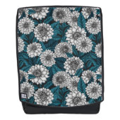 Witte Dahlia tuin/ blauwe bladeren 2 Rugtassen (Voorkant)