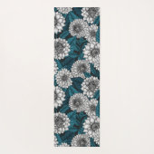 Witte Dahlia tuin/ blauwe bladeren 2 Yogamat (Achterkant)