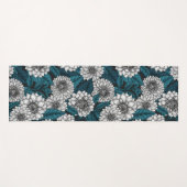 Witte Dahlia tuin/ blauwe bladeren 2 Yogamat (Voorkant (horizontaal))