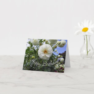 Witte Dahlia Verjaardag Kaart
