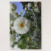 Witte Dahlia Verjaardag Legpuzzel (Verticaal)