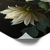 Witte Dahlias Bloemenkunst Print Poster (Hoek)