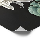 Witte Dahlias Bloemenkunst Print Poster (Hoek)