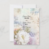 Witte Dahlia's met Paarse en blauwe accenten Save The Date (Achterkant)