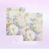 Witte Dahlia's met Paarse en blauwe accenten Save The Date