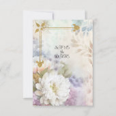 Witte Dahlias Met Pastel Paarse en Blauwe Accenten Save The Date (Voorkant)