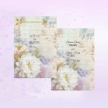 Witte Dahlias Met Pastel Paarse en Blauwe Accenten