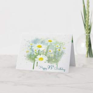 Witte Daisies 95e Verjaardag Kaart