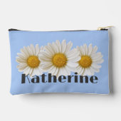 Witte Daisies Aangepaste Naam Lichtblauw Etui (Achterkant)
