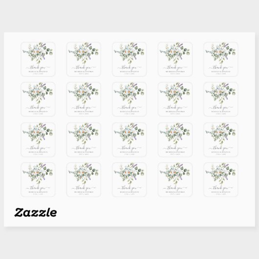 Witte Daisies bruiloft gunst Sticker (Vel)
