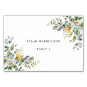 Witte Daisies Bruiloft Plaats Kaart (Achterkant)