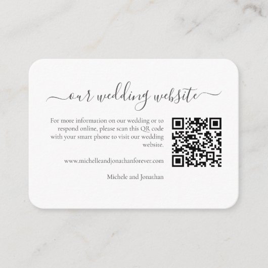 Witte Daisies Bruiloft RSVP Details QR Code Informatiekaartje (Voorkant)