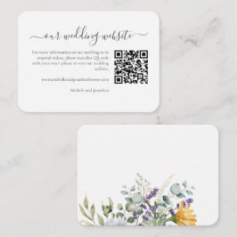 Witte Daisies Bruiloft RSVP Details QR Code Informatiekaartje