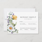 Witte Daisies Bruiloft RSVP Kaart (Voorkant)