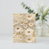 Witte Daisies Chiyogami Briefkaart (Staand voorkant)