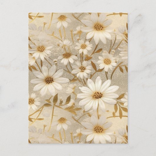 Witte Daisies Chiyogami Briefkaart (Voorkant)