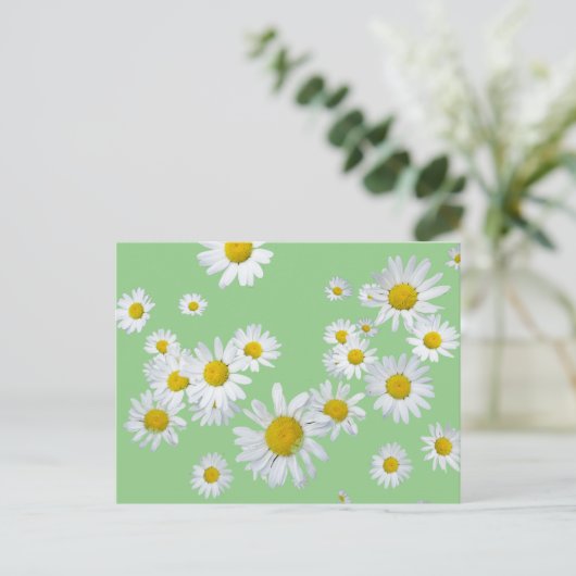 Witte Daisies Cust. Kleur DIY Briefkaart (Staand voorkant)