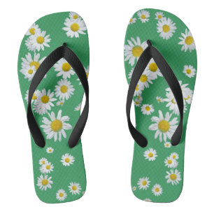 Witte Daisies Cust. Kleur Volwassen Teenslippers