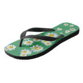 Witte Daisies Cust. Kleur Volwassen Teenslippers (Schuin)