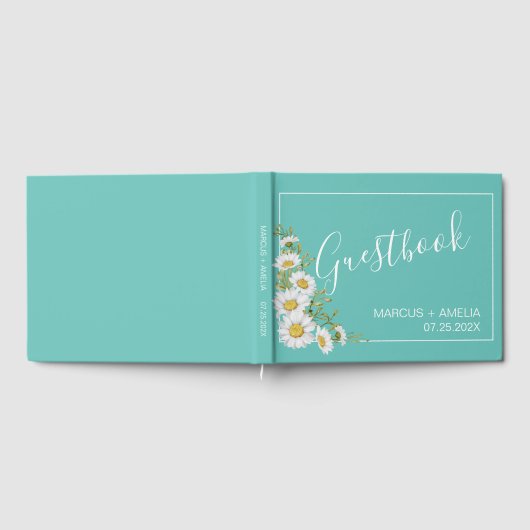 Witte Daisies Custom Wedding Gastenboek (Volledig)