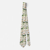 Witte Daisies Daisy Waterverf Bloemen Stropdas (Voorkant)