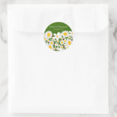 Witte Daisies en Ladybugs Bruiloft Sticker (Tas)