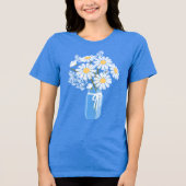 Witte Daisies Mason Jar Bruiloft Tri-Blend Shirt (Voorkant)