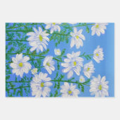 Witte Daisies op een Sky Blue achtergrond Inpakpapier Vel (Voorkant 2)