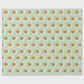 Witte Daisies Patroon Licht Salie Groen Cadeaupapier (Vlak)