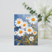 Witte Daisies Waterverf Bloemen Geschilderd Briefkaart (Staand voorkant)